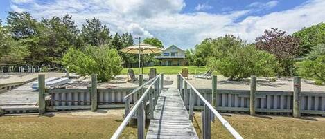 View from floating dock to backside of the vacation home!