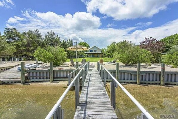 View from floating dock to backside of the vacation home!