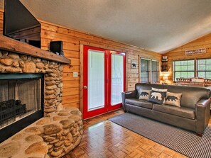 Warm up by the fireplace after exploring nearby Gatlinburg and Pigeon Forge.