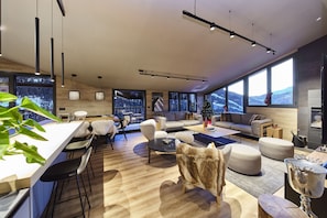 Spacious lounge and stunning views Ski Chalet Andorra Summit Penthouse in Soldeu