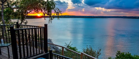 Gorgeous sunset view from the deck