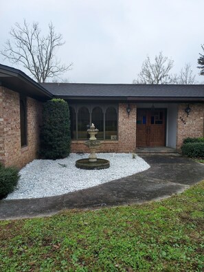 Front Door & Fountain - We enter home from the rear patio door