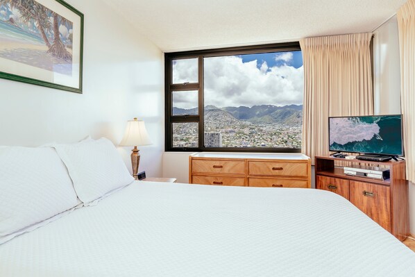 Bedroom View & TV