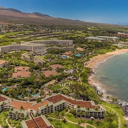 Overhead view of Wailea Beach Villa property