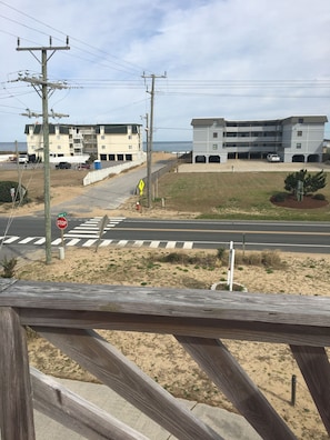 Beach access directly across from house. Ocean views from inside and both decks.