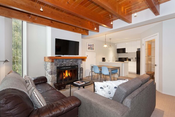 Cozy living room with fireplace