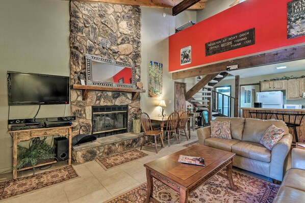 Angel Fire Vacation Rental | 1BR | 2BA | 850 Sq Ft | Stairs to Access