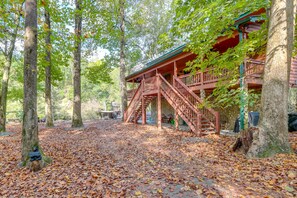 Cabin Exterior | Community Amenity Access | Dog Friendly w/ Fee (1 Max)