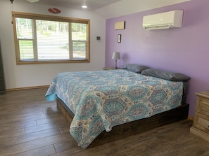 Master bedroom, with large bay window for viewing wildlife. 