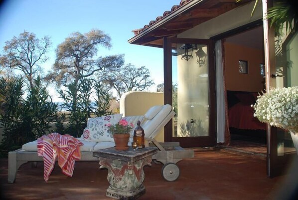 Outdoor Lakeside Patio off Bedroom.