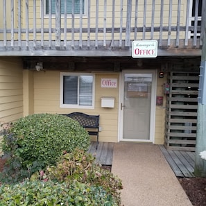 management office with drop box for keys pick up