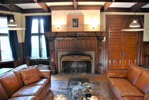 Library Fireplace: (Nearly every room has a fireplace)