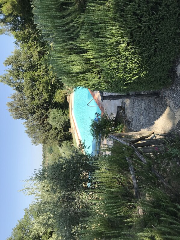 Fenced private pool (with gate open)