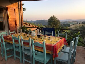 Outside eating with magnificent views