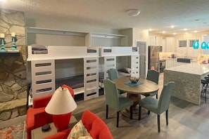Living Room | Full Futon | 4 Twin Foldout Bunk Beds (Murphy Style)