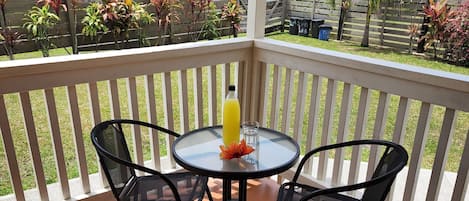 enjoy a cold drink or breakfast on the patio 