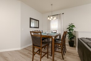 Dining table, designed for six people