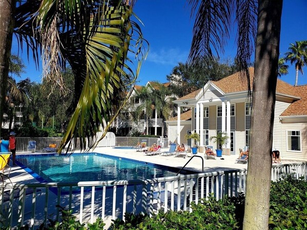 Heated pool.
