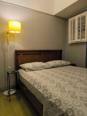 The bedroom is comfortable and spells a good night sleep.