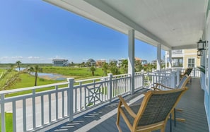 Front Porch with Pond and Bay views