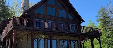 Front of log home