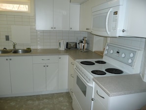 OTR microwave, kettle & toaster oven included!