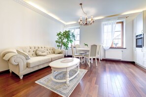 Living room and dining area
