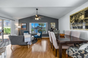 the lounge and formal dining room adjacent to the kitchen. Open concept