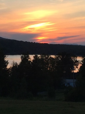 Sunset view  from our property- We share a private beach with 8 other cabins- 