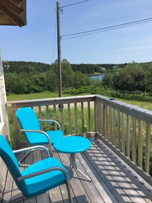 Deck with view down to Duck Cove