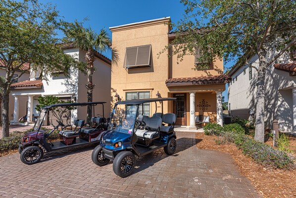 Exterior Of Home With Golf Cart