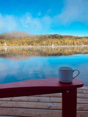 Morning coffee on the dock