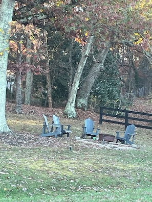 Fire pit for guests of both Milton View and Hidden Gem to enjoy.