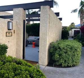 Entrance to private courtyard, just retiled and landscaped.