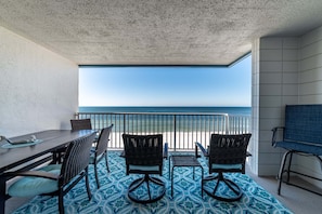 Enjoy family dinners on your ultra private beachfront balcony!