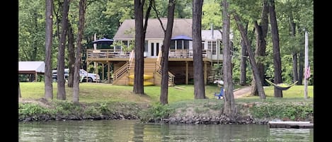 River advantage view from boat dock.