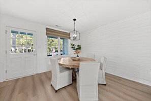 The front door leads you into the dining area.