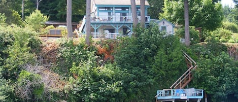 View of home from the private beach, grab a kayak and explore Hood Canal!