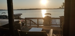 View from living room out to lake. 