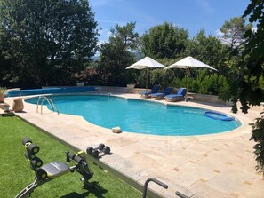 pool and loungers