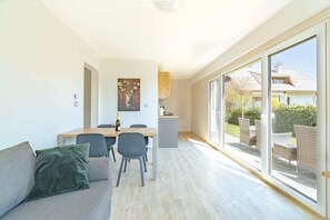 Living room and Kitchen.