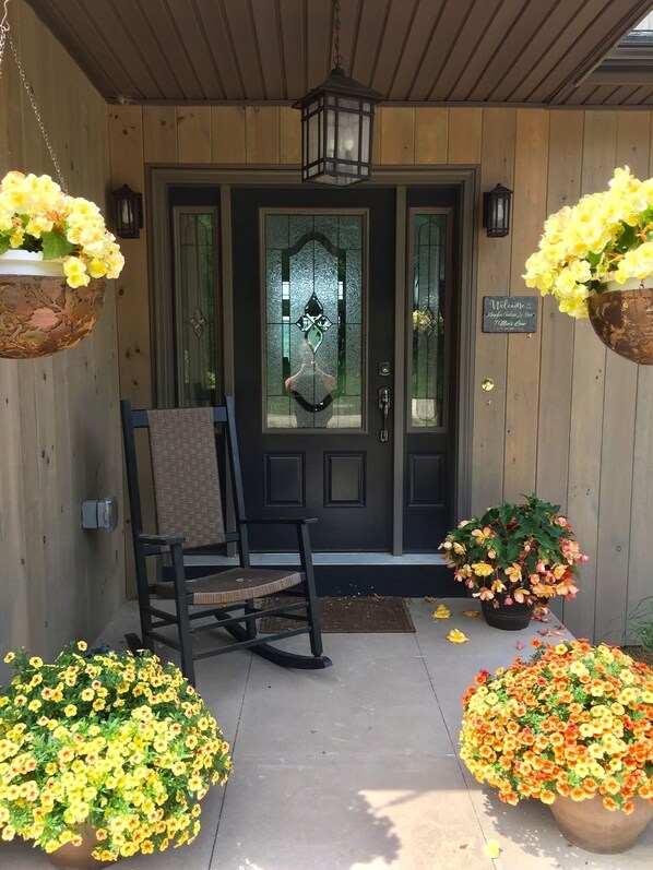 Front door in spring and summer.