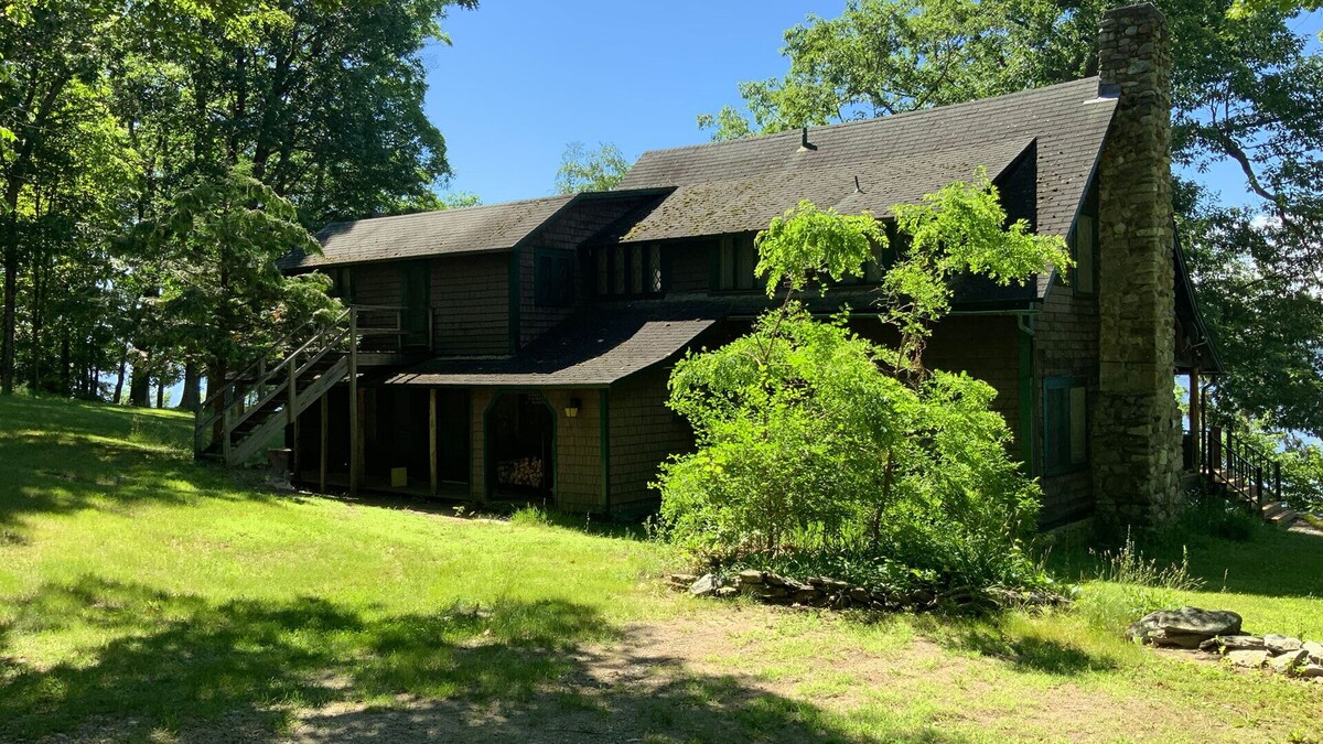 Lakefront home with tennis court and dock on gorgeous Lake Champlain