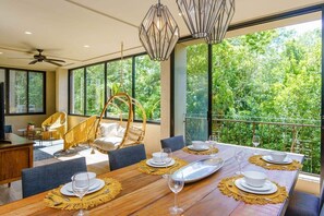 Open the floor-to-ceiling sliders to connect with outdoors!