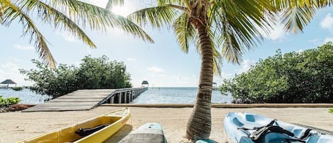 Kayaks and paddle boards included and you can go from right in front of the house 