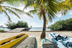 Kayaks and paddle boards included and you can go from right in front of the house 