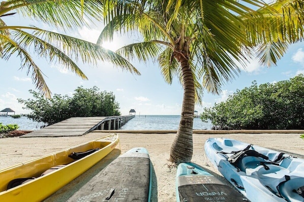 Kayaks and paddle boards included and you can go from right in front of the house 