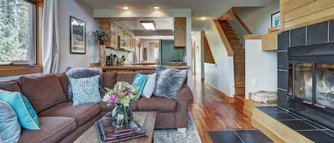 View toward the kitchen from the living room.