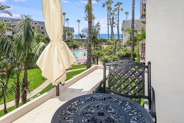 Beautiful views of the tropical grounds, pool, and ocean.