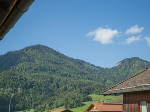 Ferienwohnung 8, 41qm, 2 Balkone, 1 Schlafzimmer, Wohnzimmer, Küche, WLAN, 2 TV-Balkon mit Unternbergaussicht